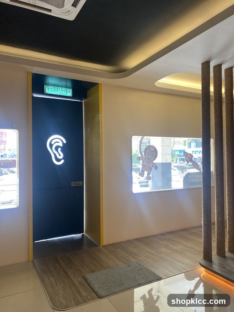 Interior of a shop with ear-themed decor