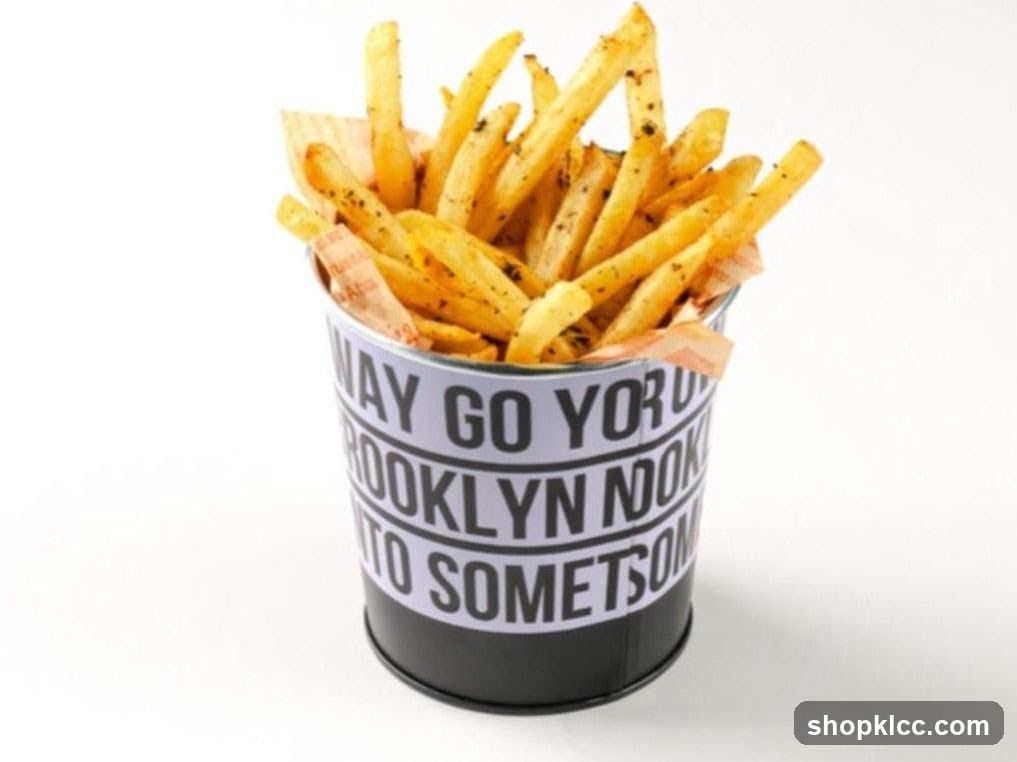 Fries in a branded tin
