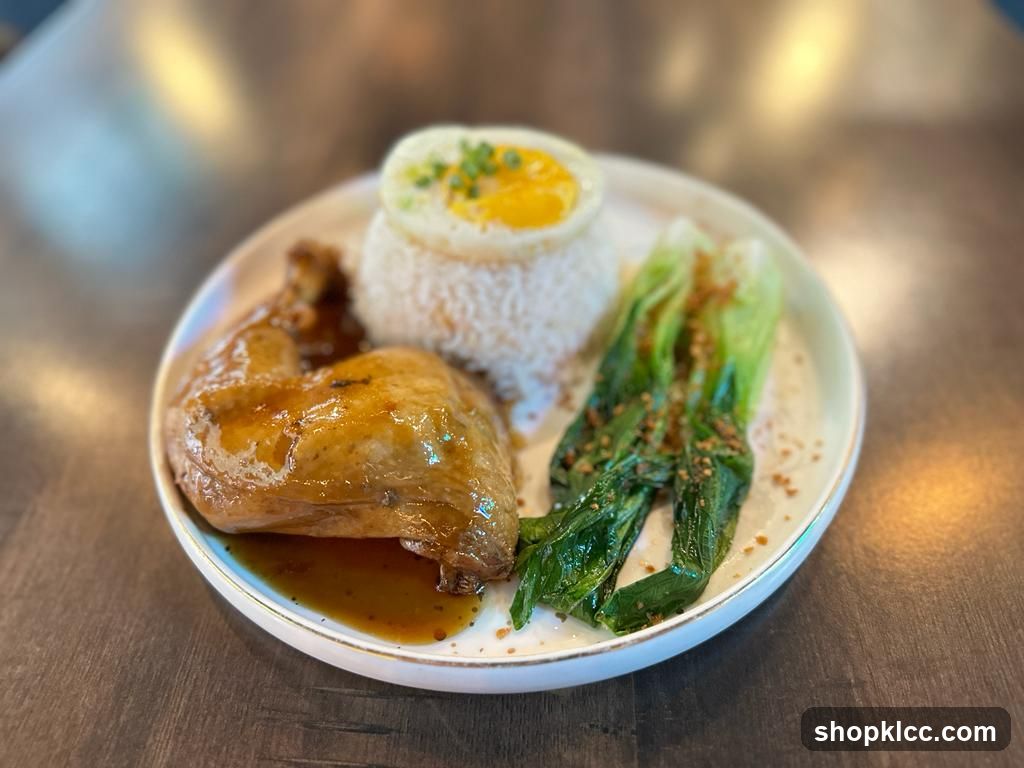 Chicken Rice with Egg and Greens