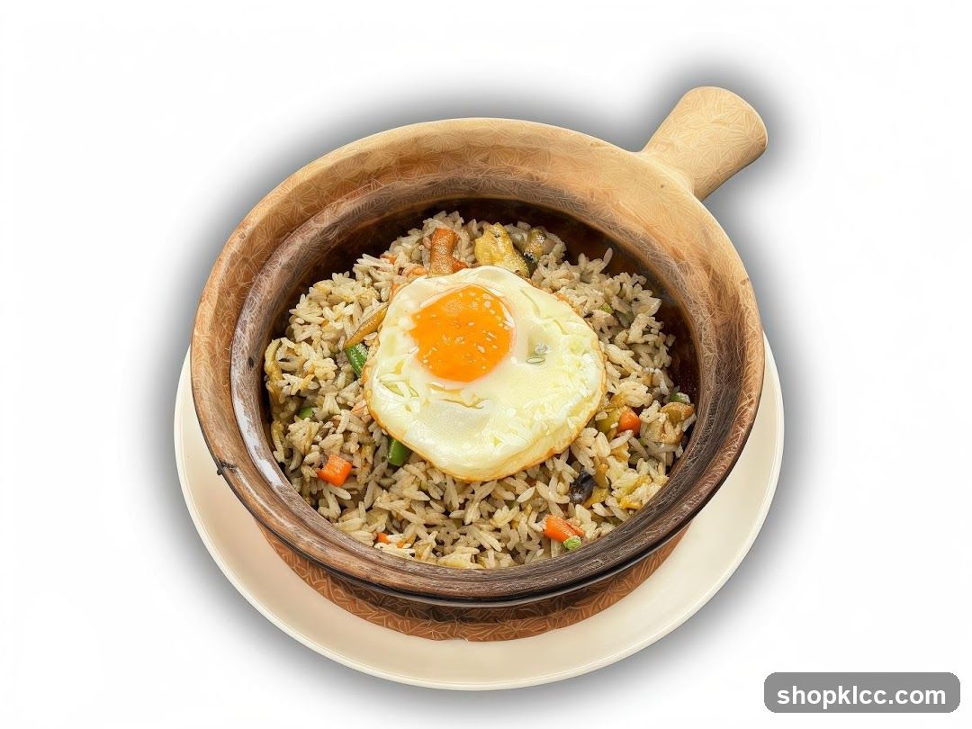 Fried Rice with Egg in Clay Pot