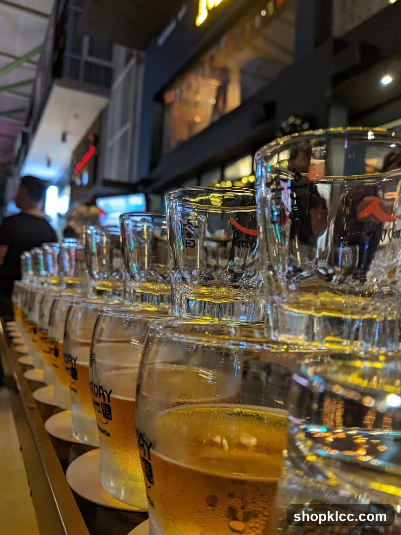 Beer Glasses on Bar Counter