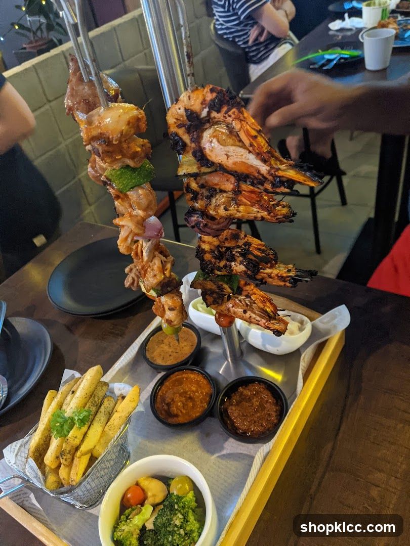 Grilled Shrimp and Chicken Skewers with Sides
