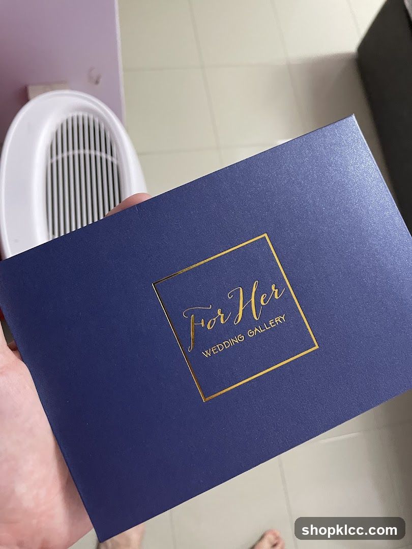 Blue Gift Box with Gold Foil Text