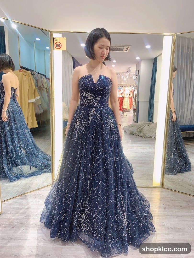 Woman in a Starry Night Gown