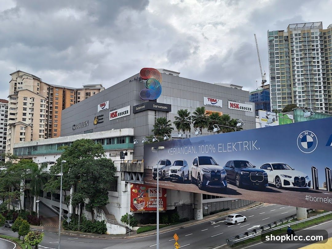 Shopping Mall Exterior with BMW Ad