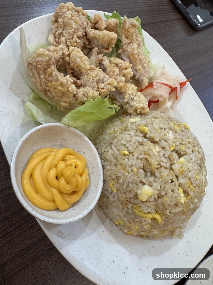 Fried Chicken and Fried Rice Meal