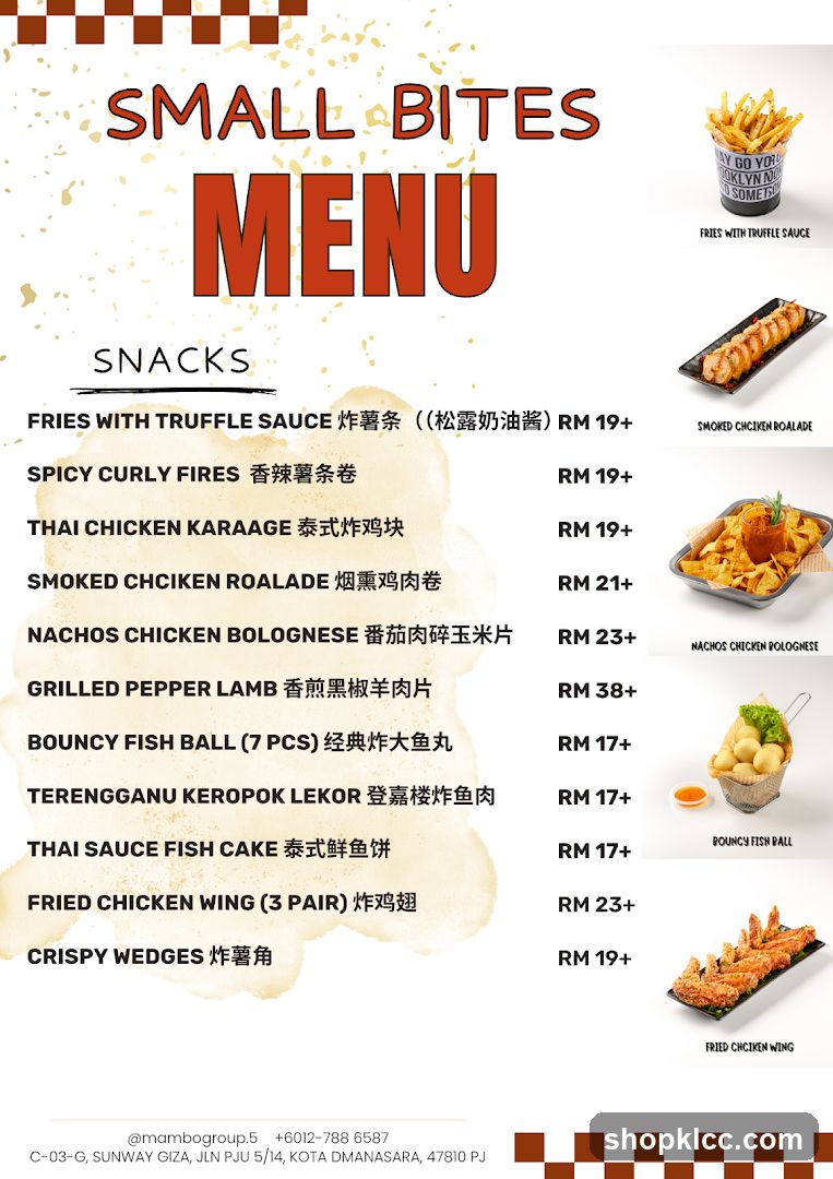 Small Bites Menu