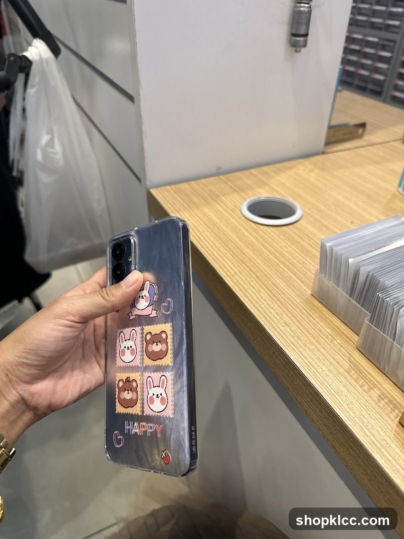 Phone with Cute Case in Store