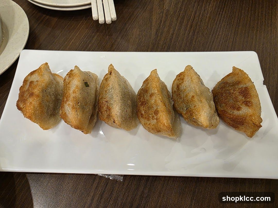 Gyoza on a white plate