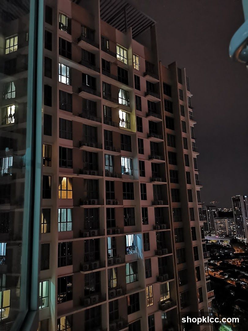 Night View of High-Rise Building
