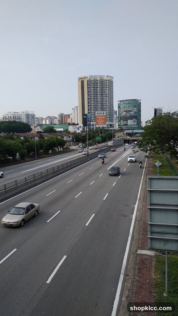 Highway View with Urban Buildings