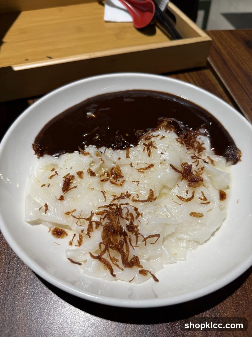 Dish with Brown Sauce and Fried Onions