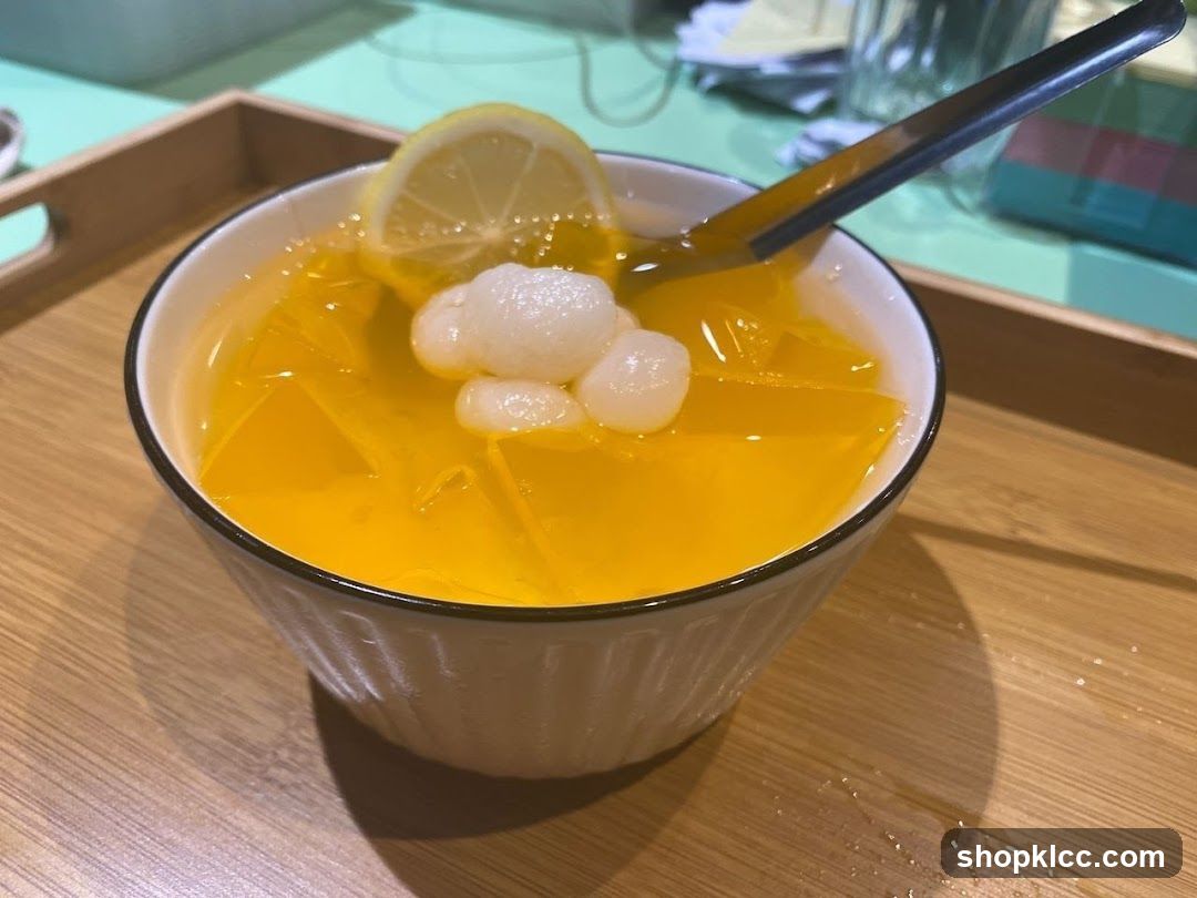 Lemon Jelly Dessert with Lychee Balls