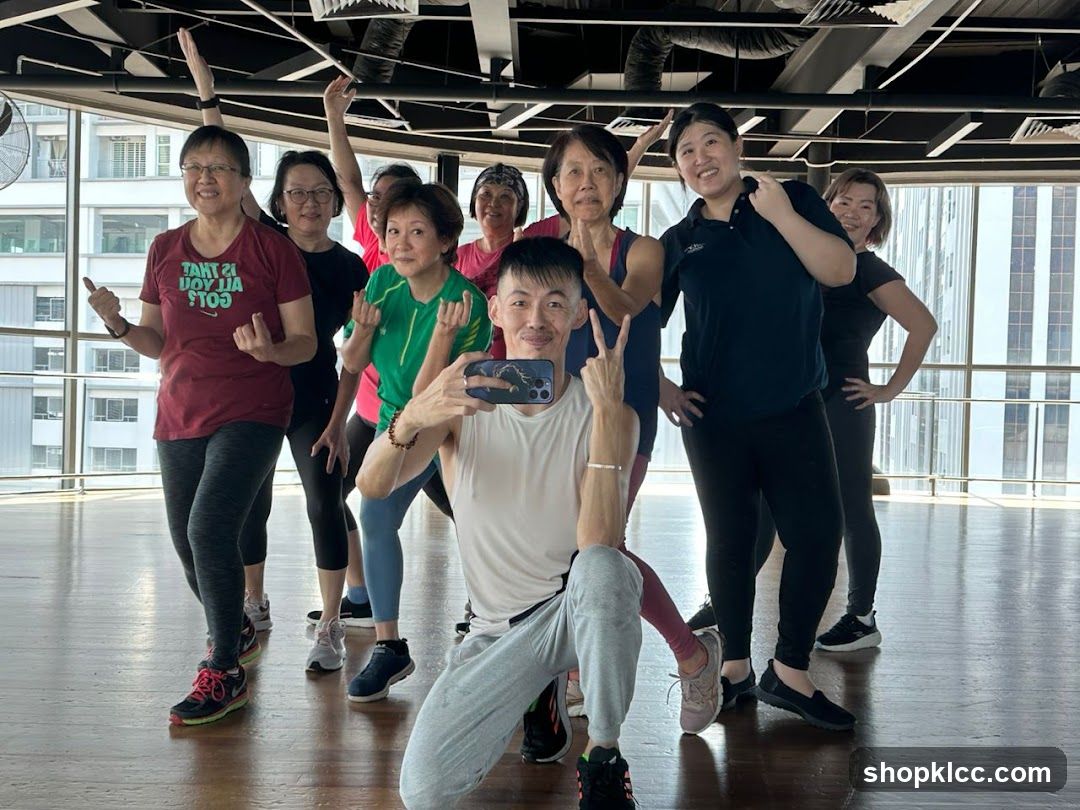Group photo in fitness studio