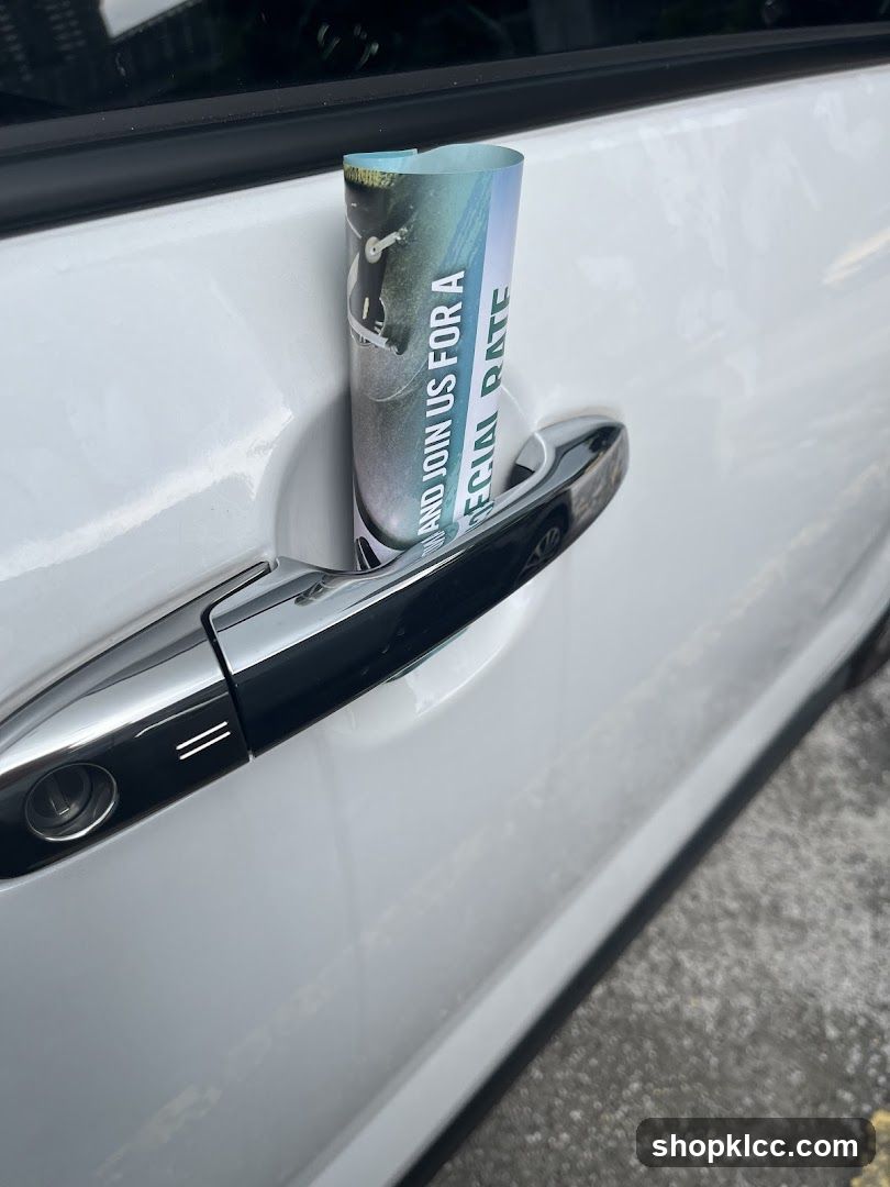 Flyer on car door handle