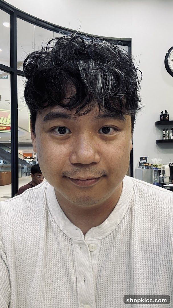 Interior selfie in a cafe or shop