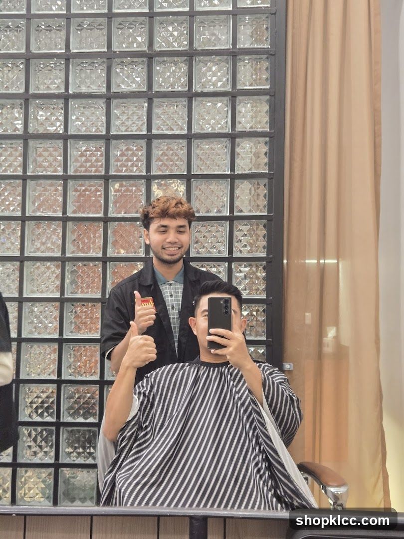 Barber Shop Interior Mirror Selfie