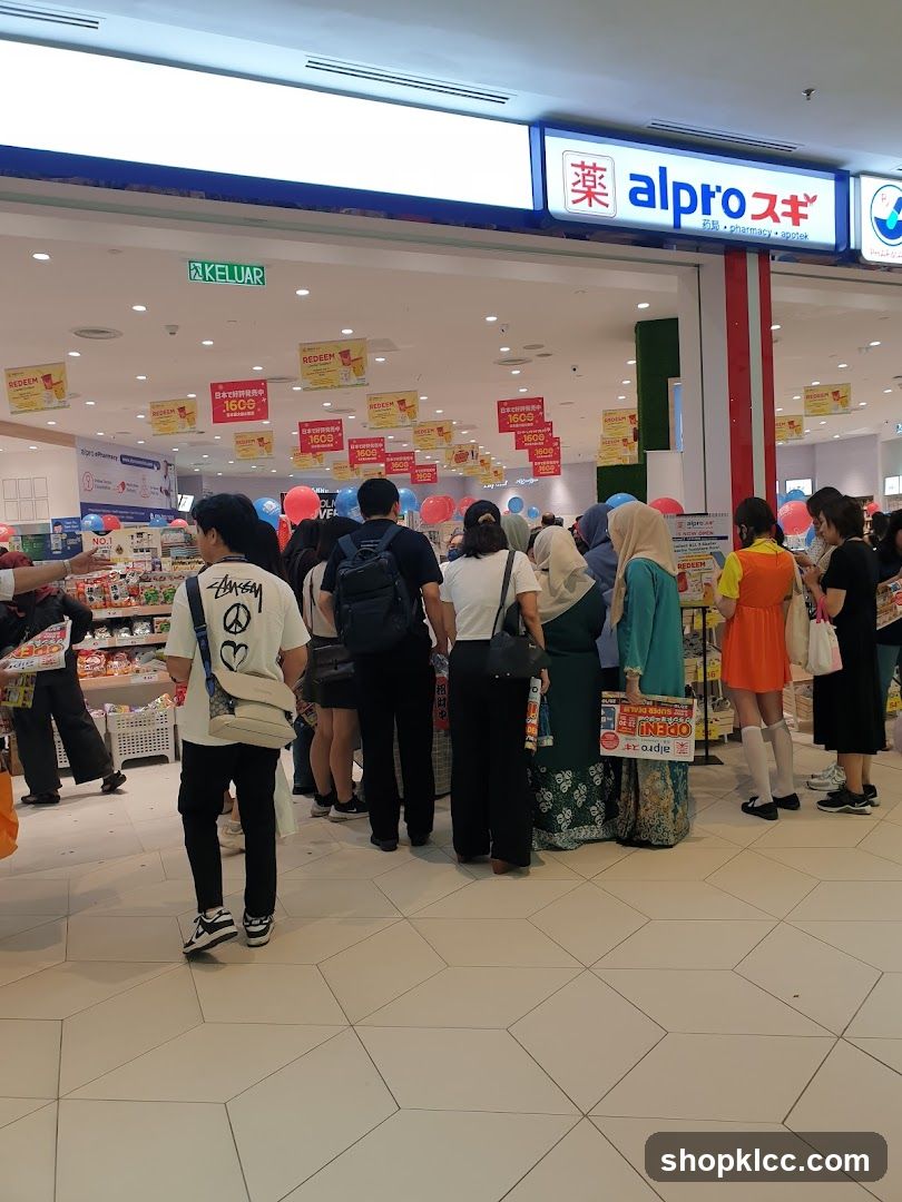 Crowd at alpro pharmacy store