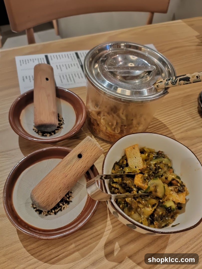 Food Table Setting with Condiments and Dishware