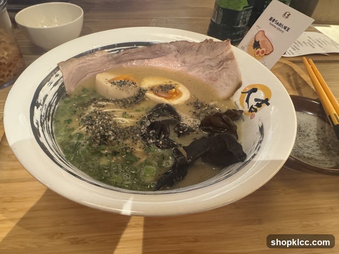 Ramen Bowl with Halved Egg and Pork Slice