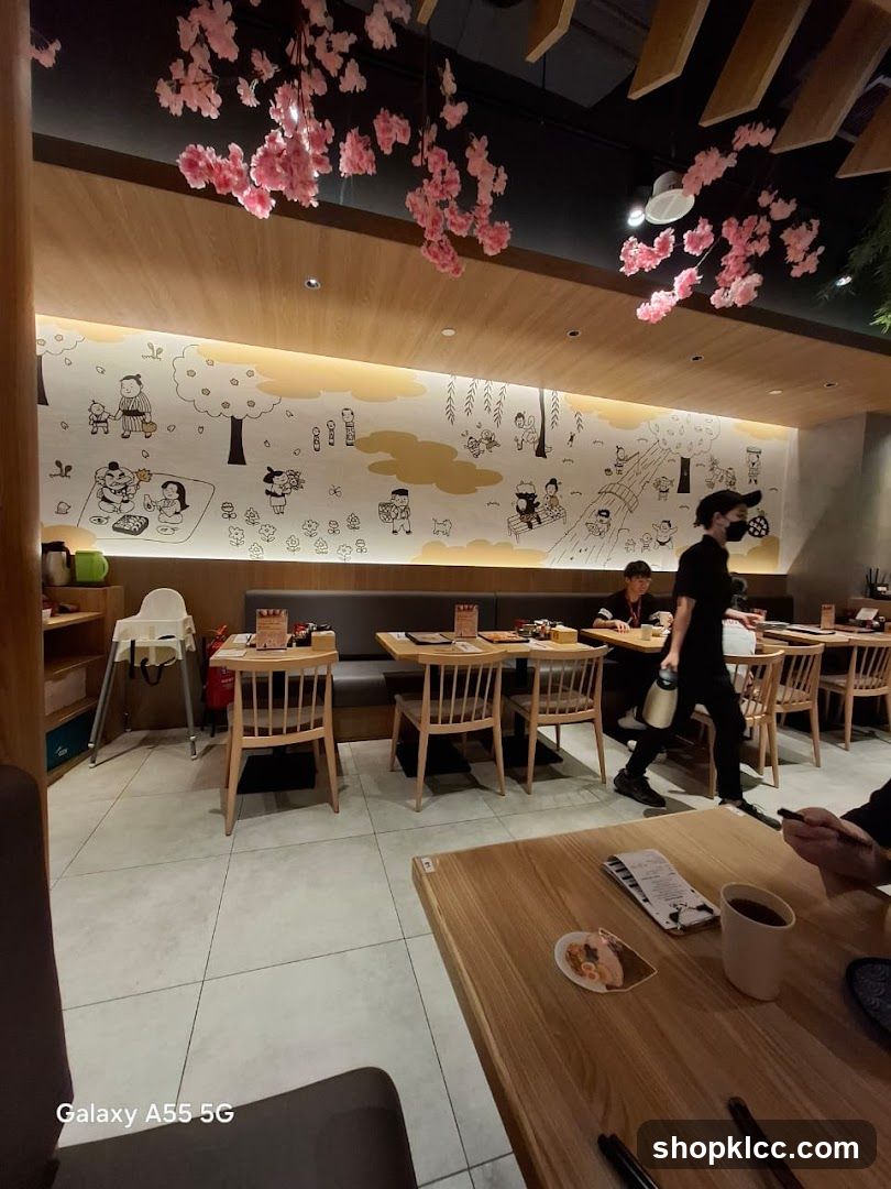 Restaurant Interior with Wall Art and Staff
