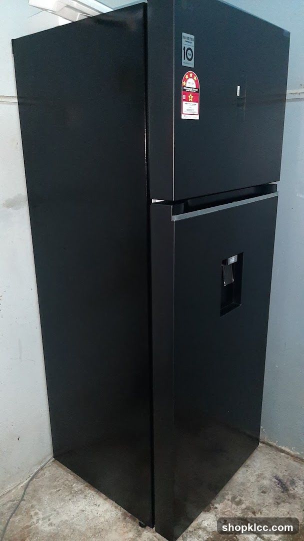 Black Refrigerator with Ice Dispenser