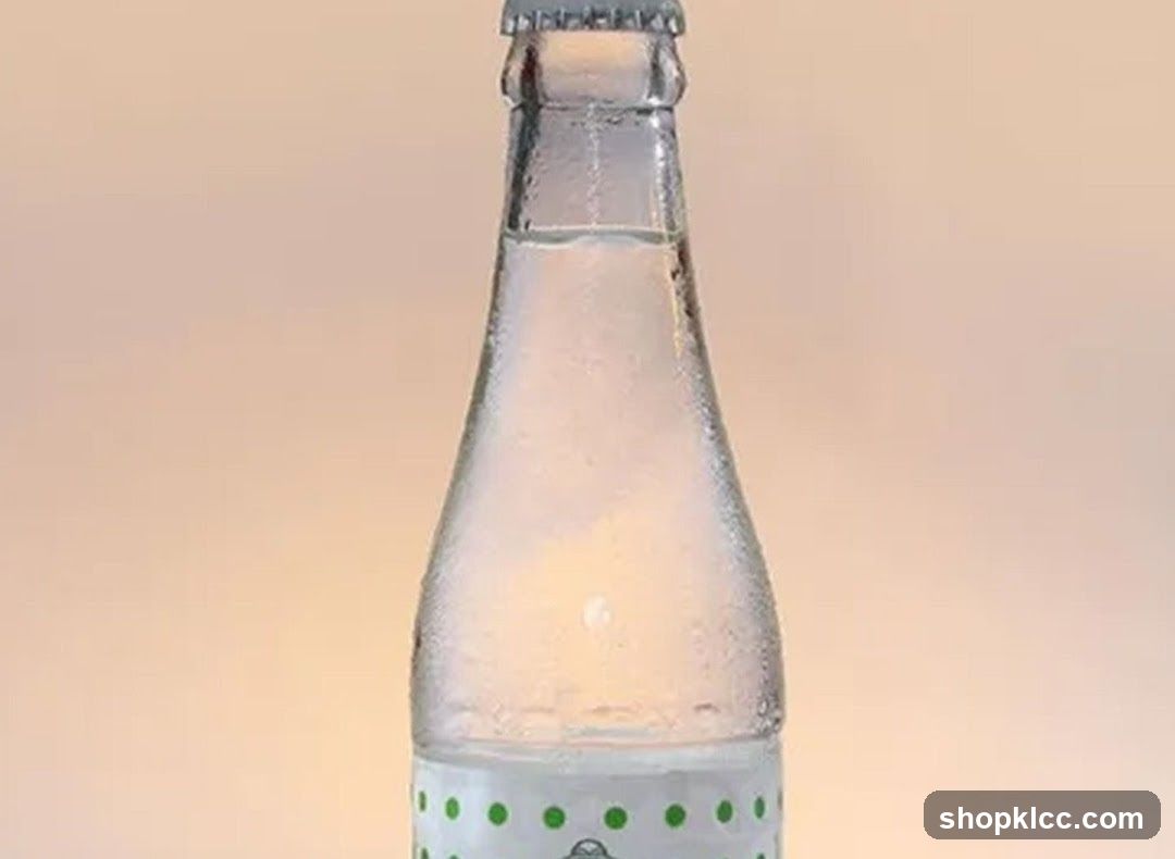 Glass Bottle with Green Dots