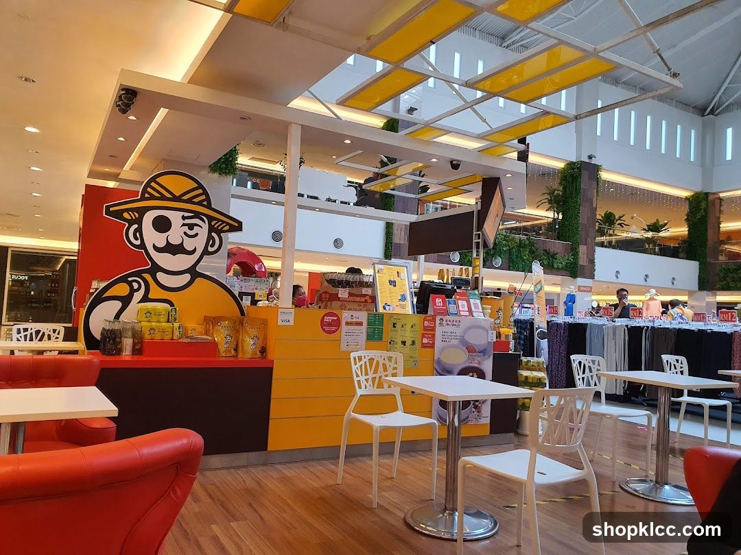 Food Court Interior with Branding and Seating
