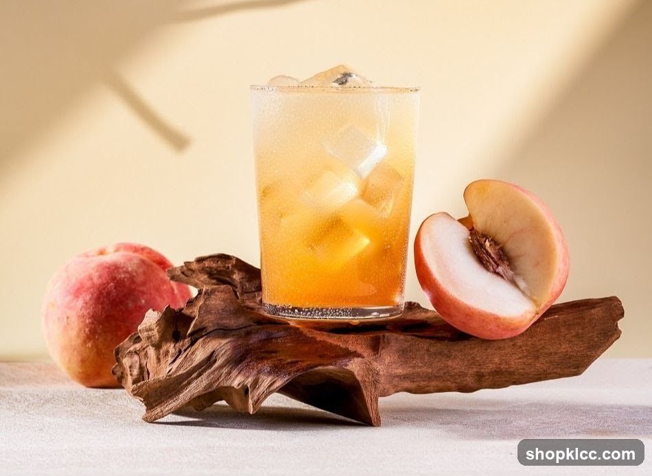 Peach Iced Tea with Fresh Fruit