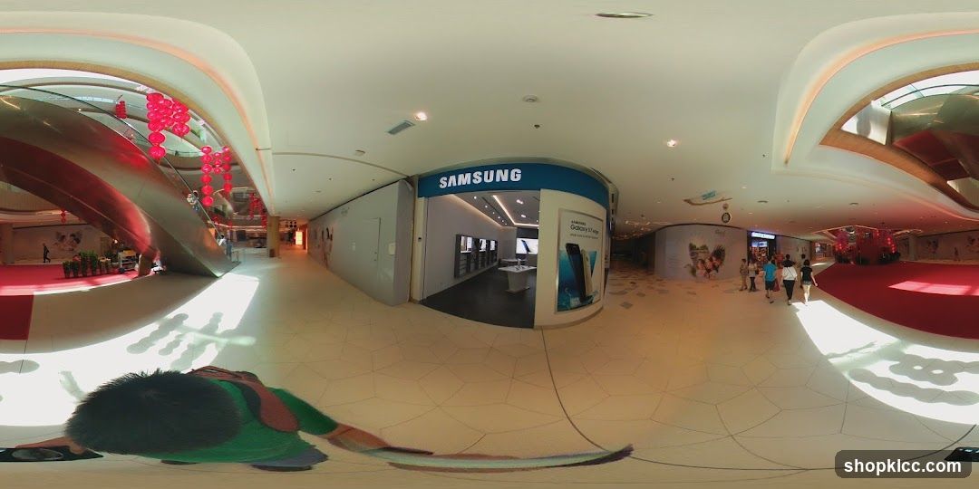 Shopping Mall Interior with Samsung Storefront