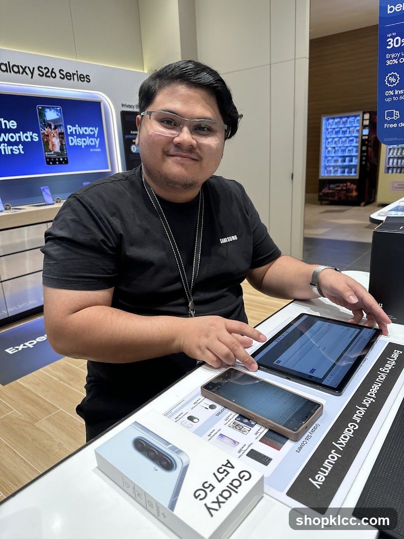 Samsung Store Interior with Staff and Devices