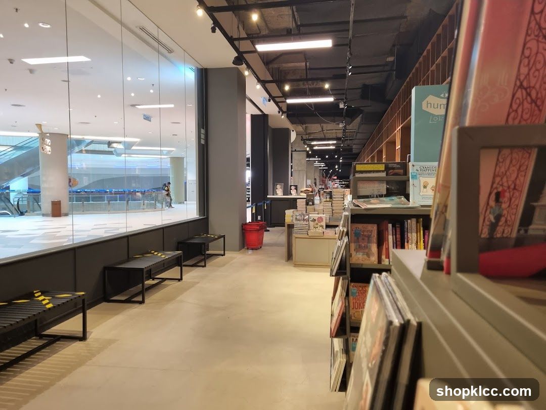 Bookstore Interior with Glass Facade