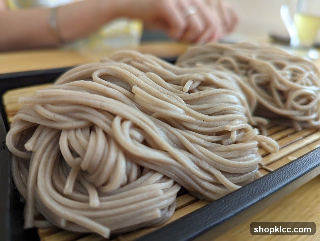 Soba Noodles on Bamboo Mat