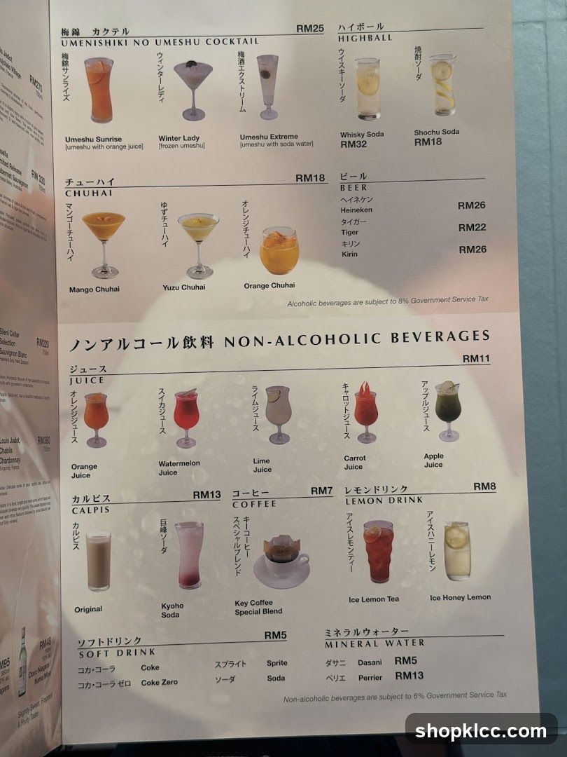 Japanese Beverage Menu
