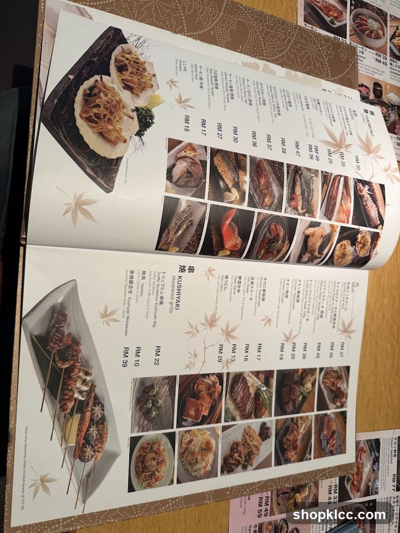 Japanese Restaurant Menu