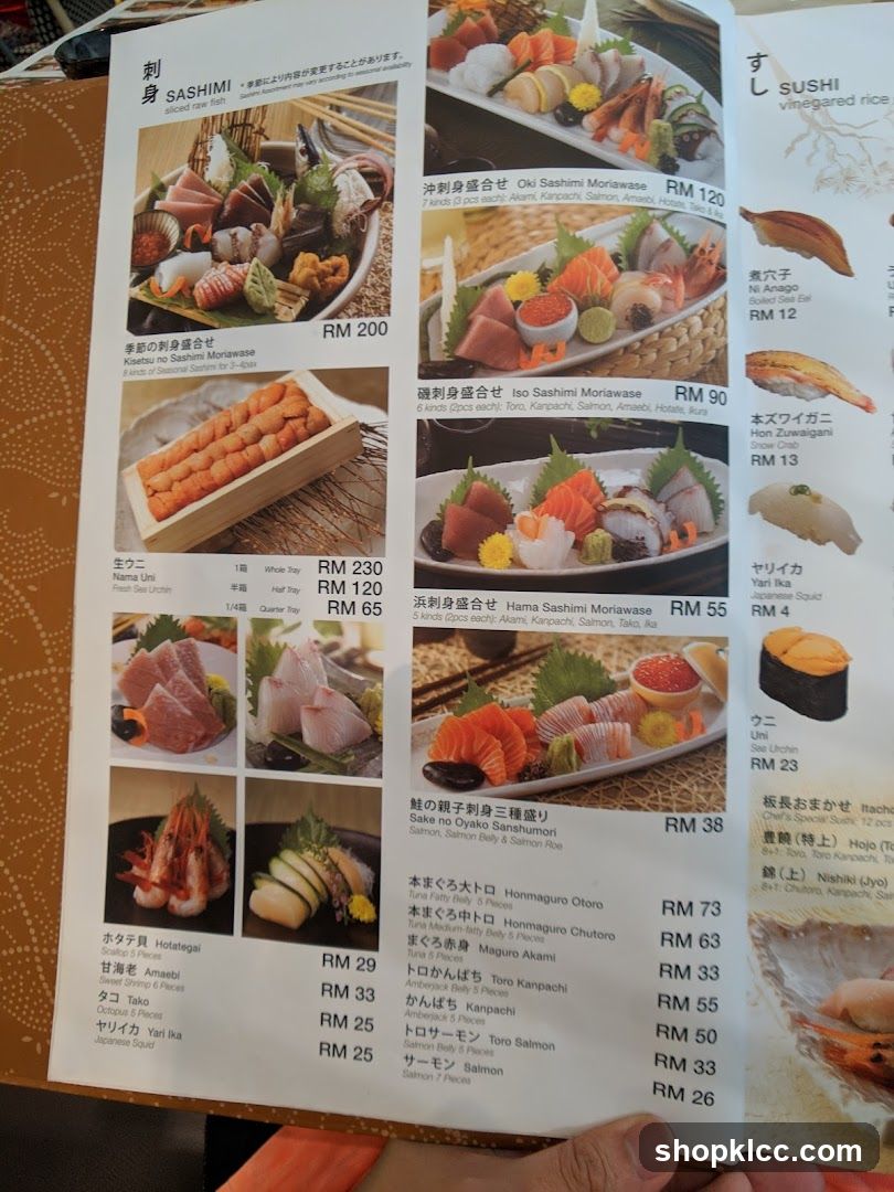 Sushi Menu Page