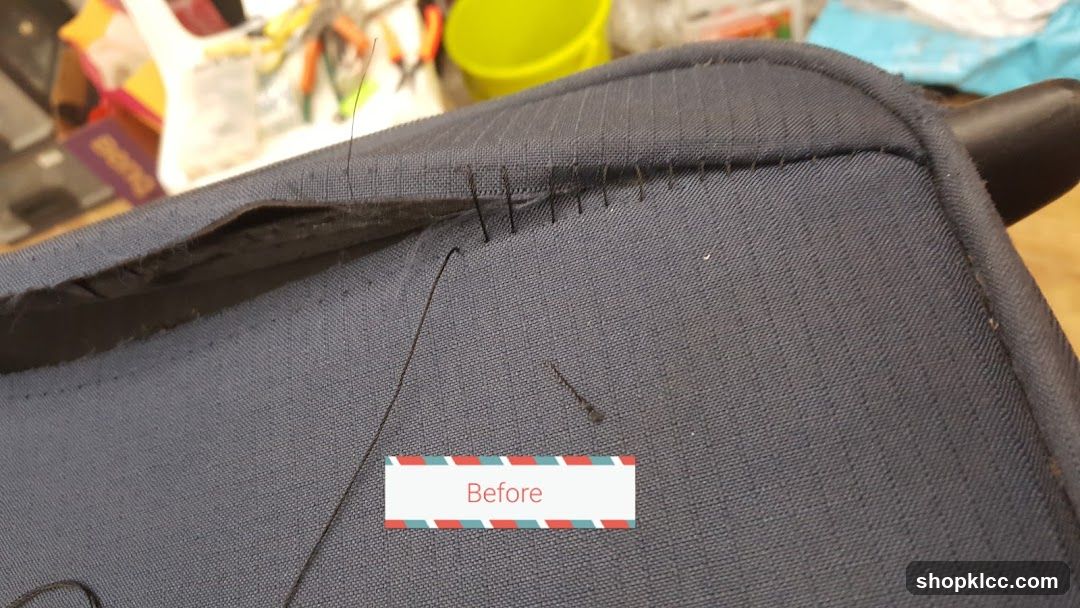 Sewing a torn bag