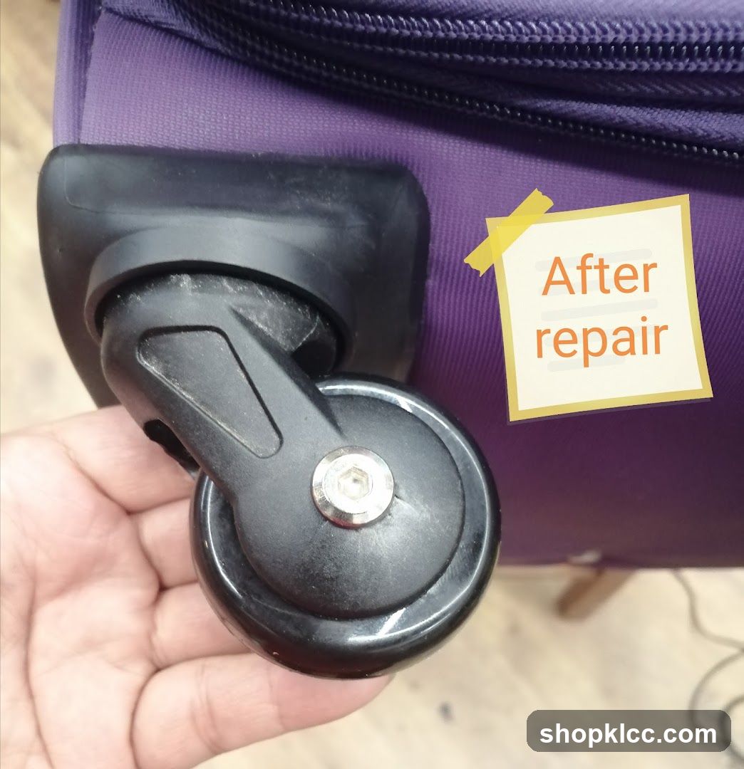 Luggage Wheel After Repair