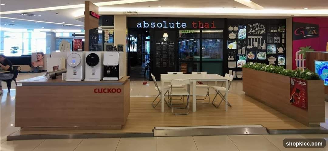 Cuckoo Water Purifier Display and Absolute Thai Restaurant