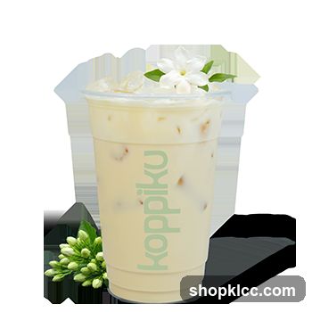 Iced Milk Tea with Jasmine Flower