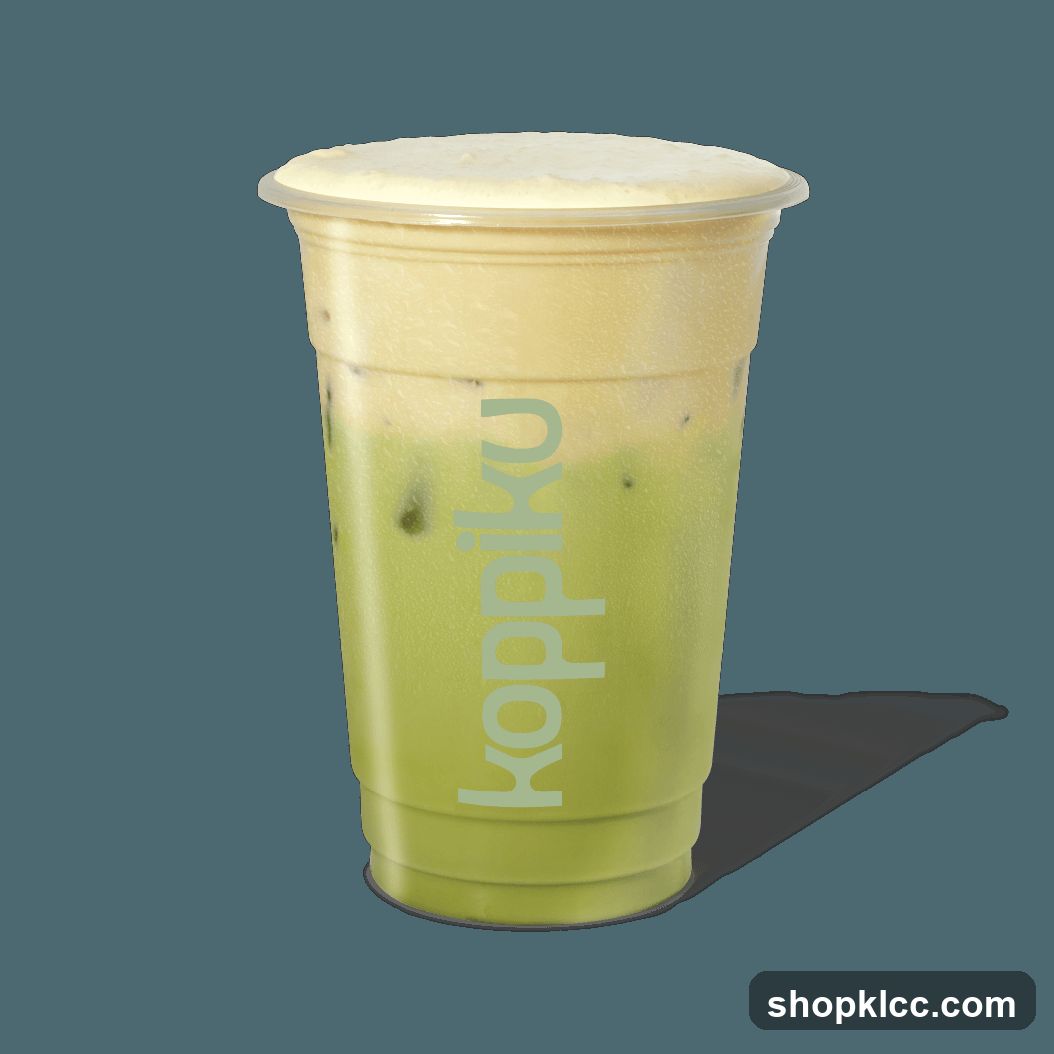 Iced Matcha Latte with Cream Top