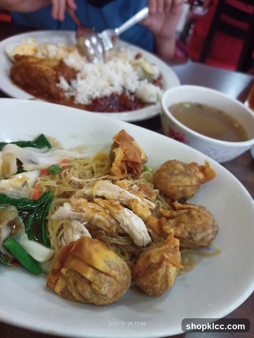 Noodles with Wontons and Chicken