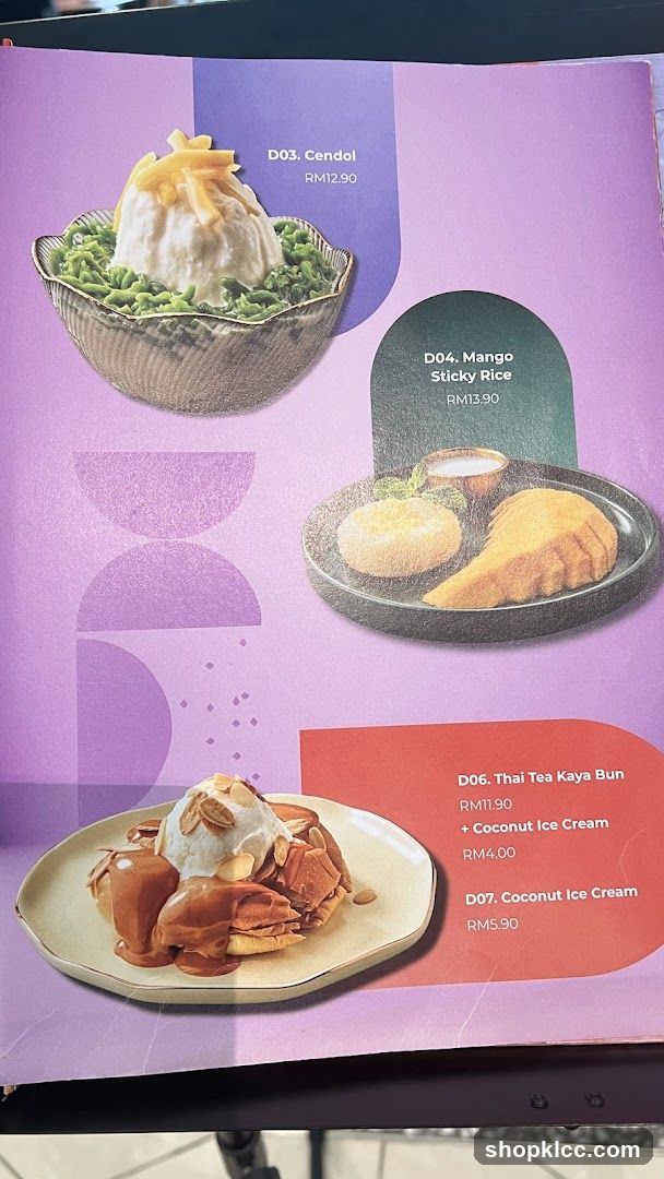 Desserts Menu
