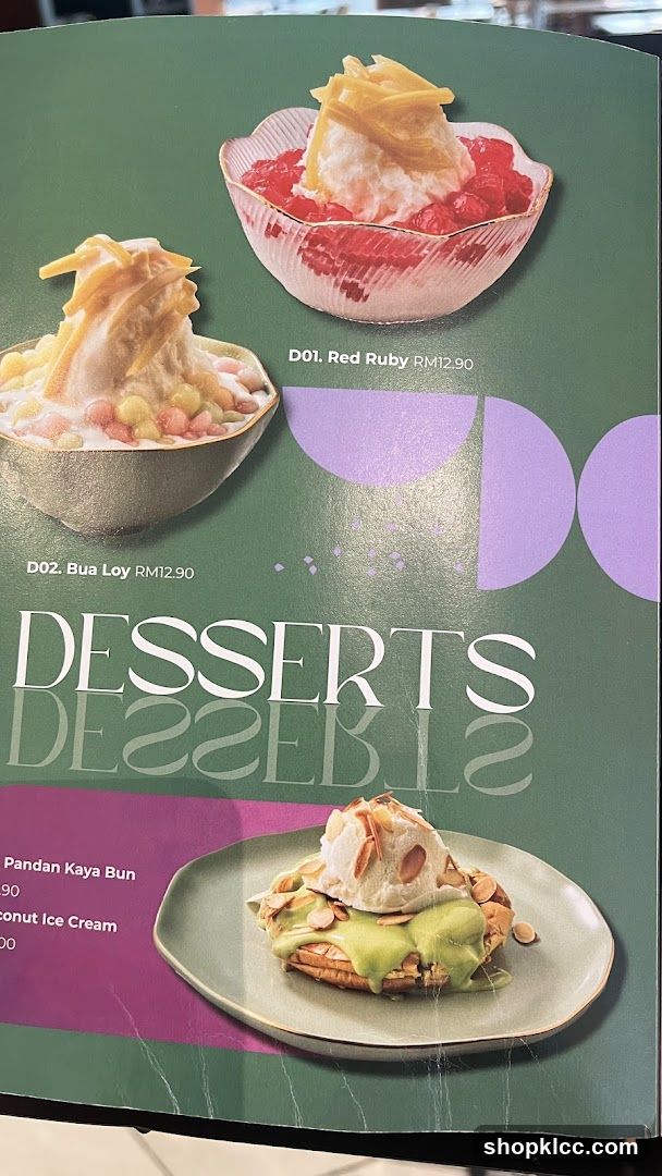 Desserts Menu