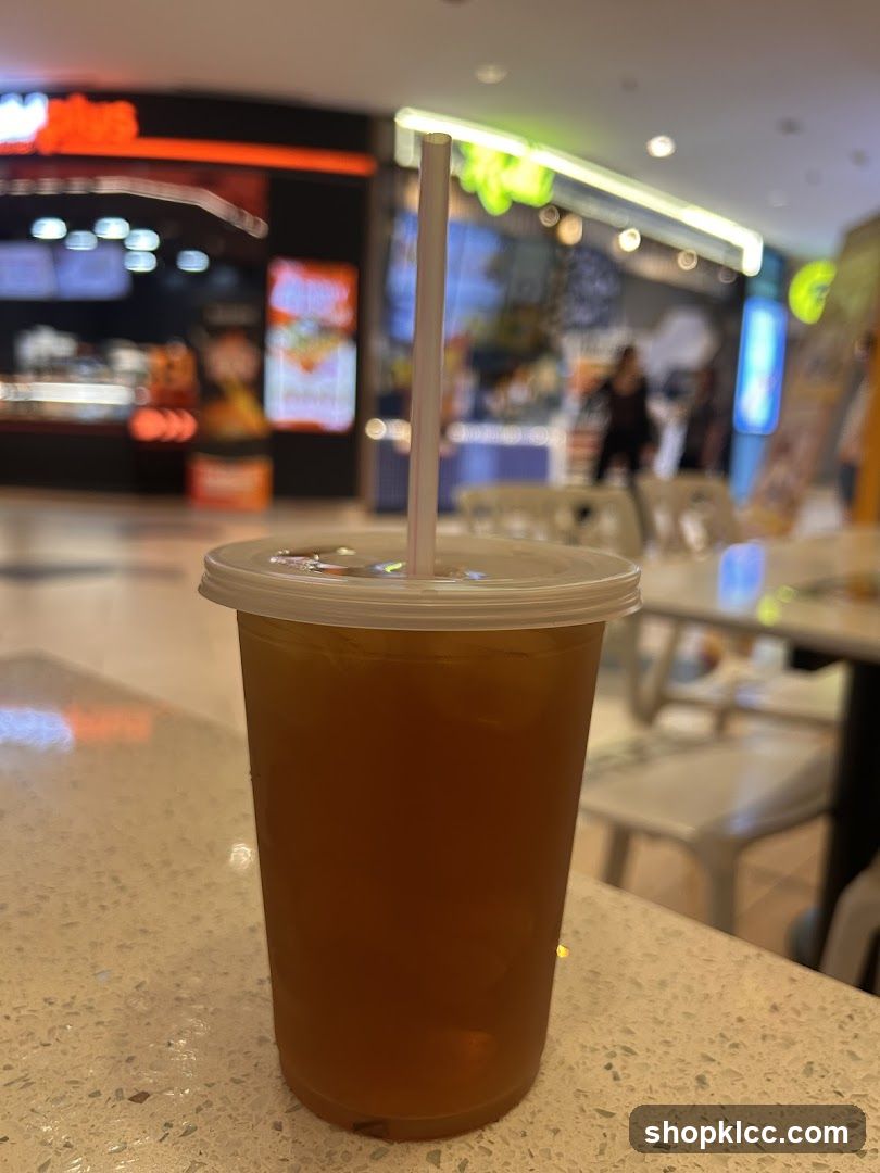 Iced Tea in a Mall Food Court