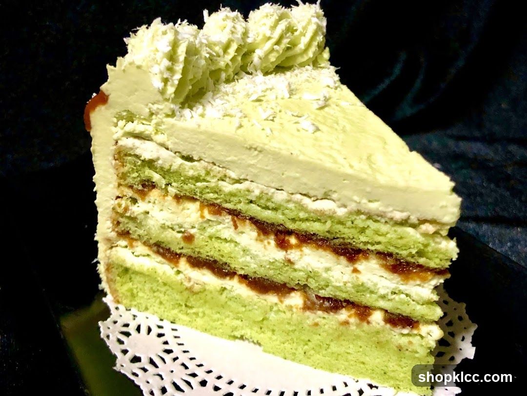 Slice of Green Layer Cake