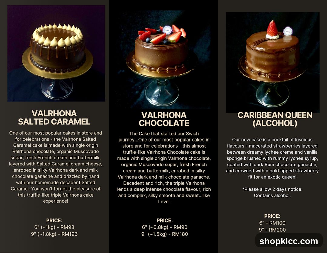 Cakes Menu