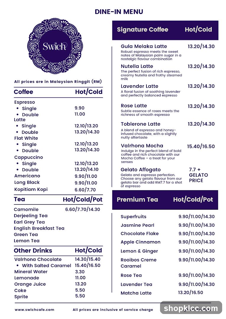 DINE-IN MENU