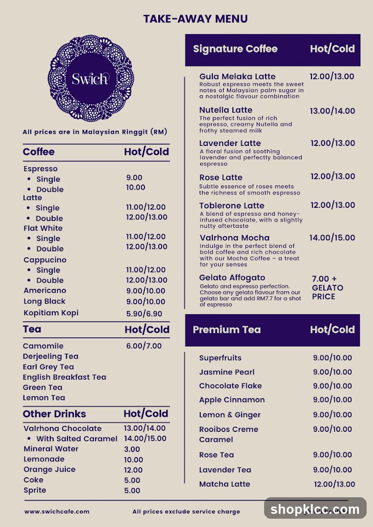 Take-Away Menu