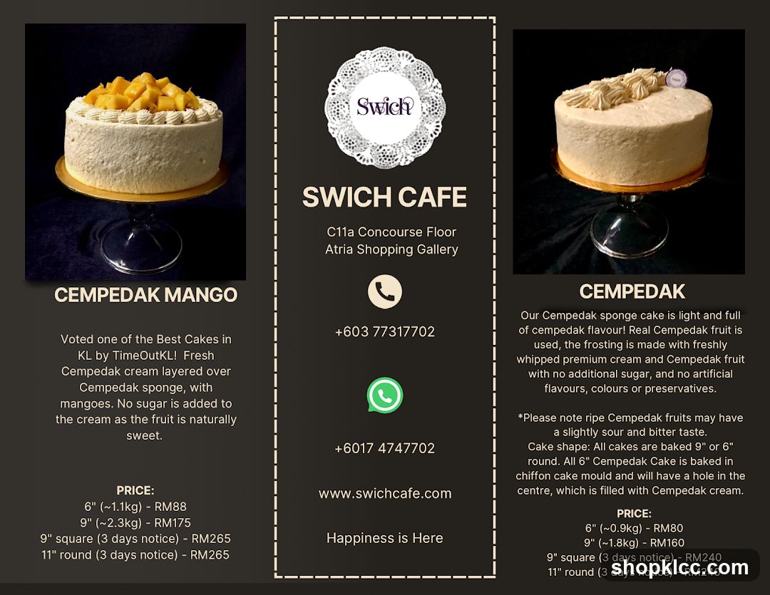 Swich Cafe Menu